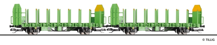 TILLIG 01075 - TT - 2-tlg. Rungenwagen-Set Laaps 565, VTG, Ep. VI<br><br>Bestellschluss 31.03.2023